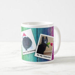 Caneca De Café Feriado De Inverno De German shepherd Preto Cl, ZK