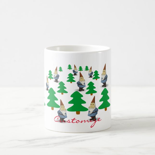 Caneca De Café Feriado de inverno Gnomos Árvores de Natal Thunder (Centro)
