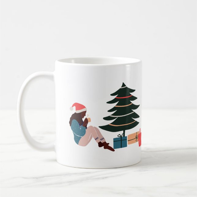 Caneca De Café Feriado de Mágica Menina Negra (Esquerda)