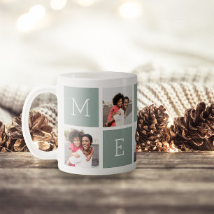 Caneca De Café Feriado de Natal da Colagem de Fotografias da feli