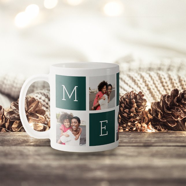 Caneca De Café Feriado de Natal da Colagem de Fotografias da feli (Criador carregado)