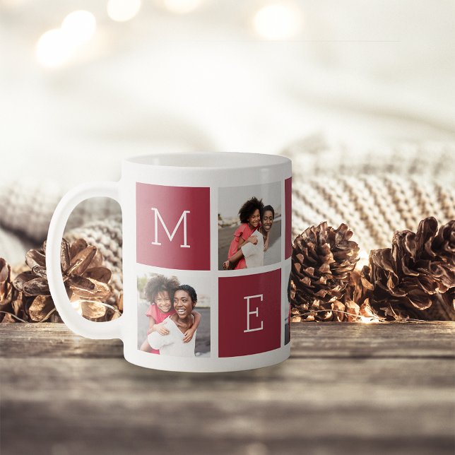 Caneca De Café Feriado de Natal da Colagem de Fotografias da feli (Criador carregado)