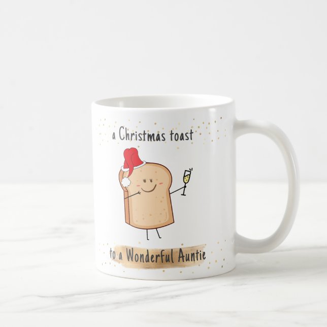 Caneca De Café Feriado de Natal da melhor tia da noite (Direita)