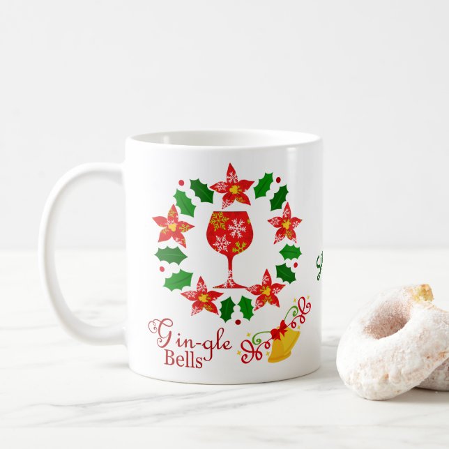 Caneca De Café Feriado de Natal do Gingle Bells (Com Donut)
