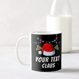 Caneca De Café Feriado de Natal do Santa Hat de Texto Personaliza