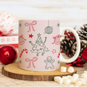 Caneca De Café Feriado de Natal, Doodles Fizemos