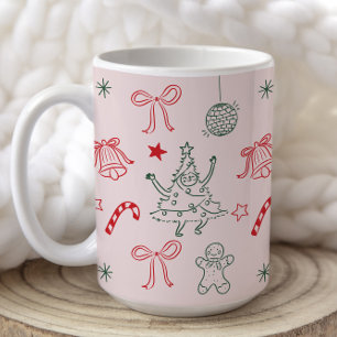 Caneca De Café Feriado de Natal, Doodles Fizemos