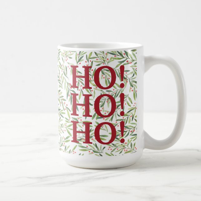 Caneca De Café Feriado de Natal Holly e Berries (Direita)