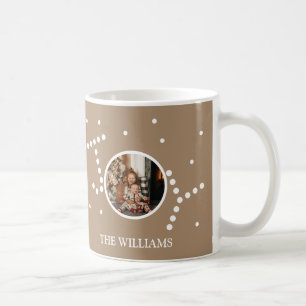 Caneca De Café Feriado de Natal marrom natural com fotografia per