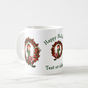 Caneca De Café Feriado de Natal Personalizado para Rapariga Elf W