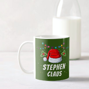 Caneca De Café Feriado de Natal Santa Hat com Nome Personalizado