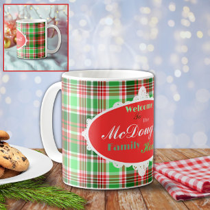 Caneca De Café Feriado de Natal Verde Festivo Vermelho e Festivo