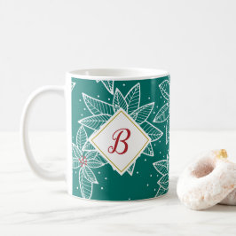 Caneca De Café Feriado de Poinsettia Verde