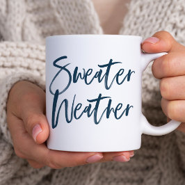 Caneca De Café Feriado de Script de Marinho Meteorológico de Swea
