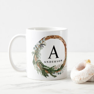 Caneca De Café Feriado de um guião de fotos com trecho de folhage