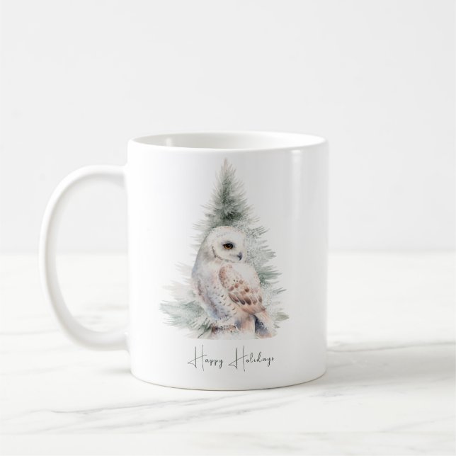 Caneca De Café Feriado de Woodland Owl (Esquerda)
