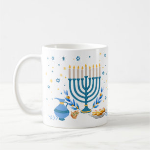 Caneca De Café Feriado Decorativo de Menorah Hanukkah