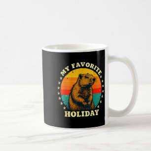 Caneca De Café Feriado do Dia da Marmota Fofo Vintage Dia da Marm