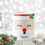 Caneca De Café Feriado Feriado Festa de Papai Noel de Natal Bonit<br><div class="desc">Papais noeis felizes bonitos,  caneca de café com monograma. Este seria um presente perfeito para alguém que ama Papais noeis ou qualquer um especial para o feriado. Personalize-o facilmente adicionando um nome.</div>