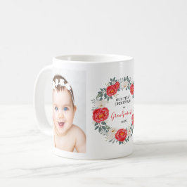 Caneca De Café Feriado floral da foto das primeiras avós do Natal