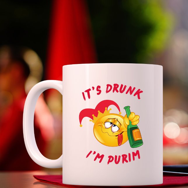 Caneca De Café Feriado Judeu Engraçado É Bebado que eu seja Purim (Criador carregado)