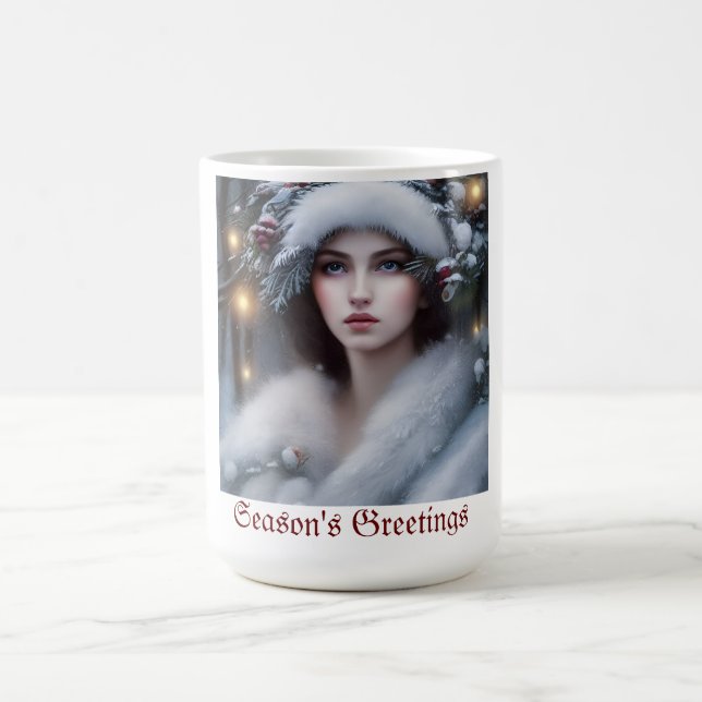 Caneca De Café Feriado Personalizado da Princesa de inverno (Centro)