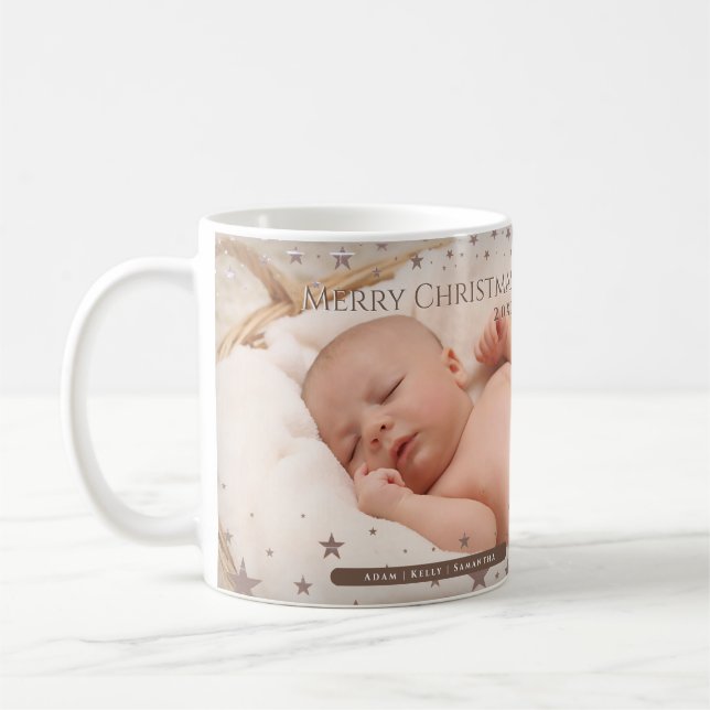 Caneca De Café Feriado Personalizado de Fotografia no Natal do Te (Esquerda)