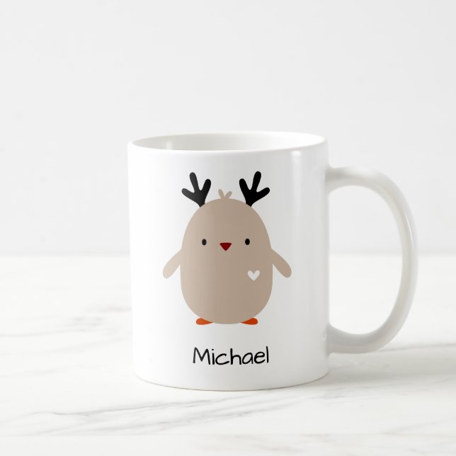 Caneca De Café Feriado Personalizado dos Antadores Penguin Cute (Direita)