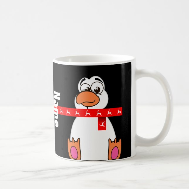 Caneca De Café Feriado Pinguim Bonito Feriado de Natal Chá Mug (Direita)