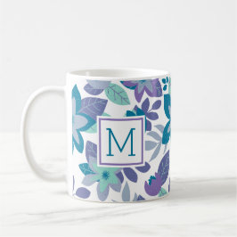 Caneca De Café Feriado Roxo Floral de Natal Moderno