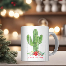 Caneca De Café Feriado Russo de Natal Cactus Suculent