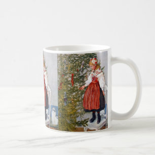 Caneca De Café Feriado sueco da arte da árvore de Natal de Carl