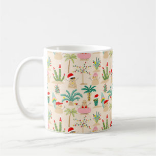 Caneca De Café Feriado Tropical Vibes Padrão de Natal