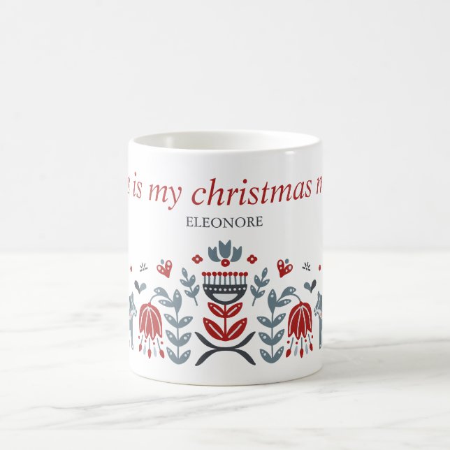 Caneca De Café Feriados de Natal do Nordic Foley Art Dala Horse (Centro)