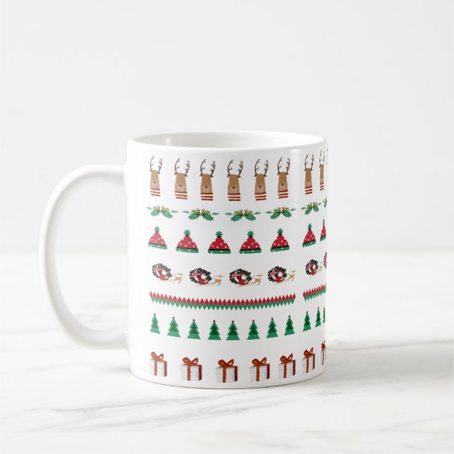 Caneca De Café Feriados de Natal - Tampão Vermelho de Café Verde (Esquerda)