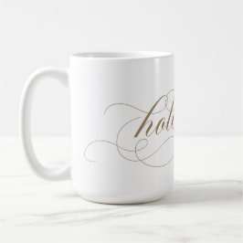 Caneca De Café Feriados Felizes e Elegantes de Script Flourish Do