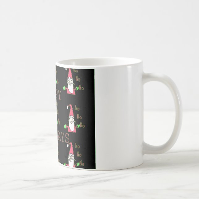 Caneca De Café Feriados felizes especiais Ho Ho Ho Ho Ink SketPap (Direita)