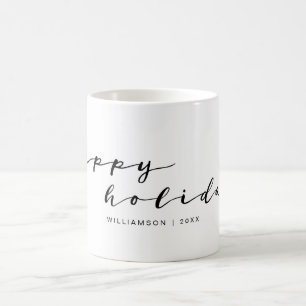 Caneca De Café Feriados Felizes Família de Feriados de Escrita Ma