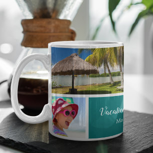 Caneca De Café Férias da família ou do Casal 5 Fotomia, Teal