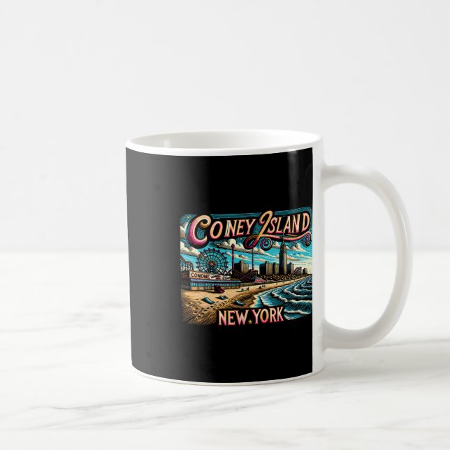 Caneca De Café Férias da Família Viagem de Verão da Ilha Coney Ne (Direita)