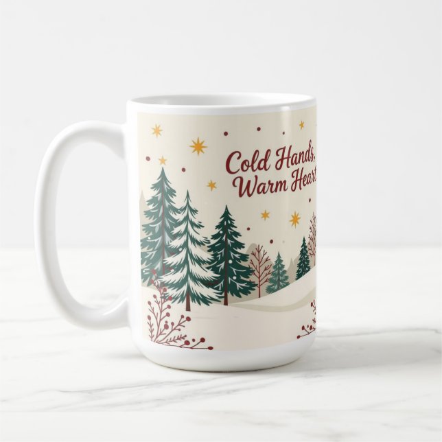 Caneca De Café Férias de coração quente natal feliz (Esquerda)