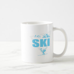 Caneca De Café Férias de Inverno de Esqui Inclinação de Esqui Con