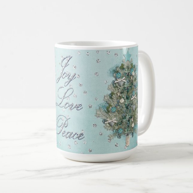 Caneca De Café Férias de Natal - Linda Árvore de Natal (Frente Esquerda)