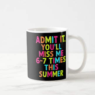 Caneca De Café Férias De Verão Do Professor Retro Colorido Divert