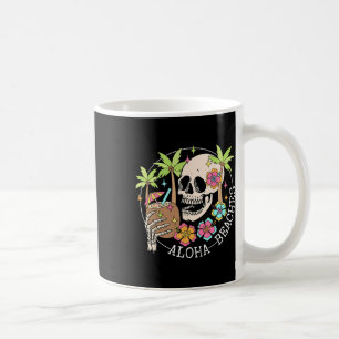 Caneca De Café Férias de Verão Esqueleto da Praia Aloha Havaí Fam
