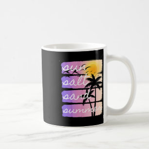 Caneca De Café Férias de Verão na Praia Sal Sol Areia Pôr do Sol