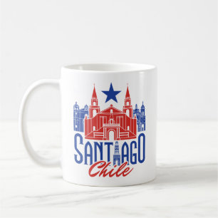 Caneca De Café Férias do Viagem de Souvenir no Chile, Santiago Ch