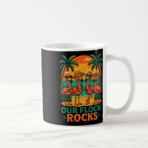 Caneca De Café Férias engraçadas na praia tropical flamingo rosa 