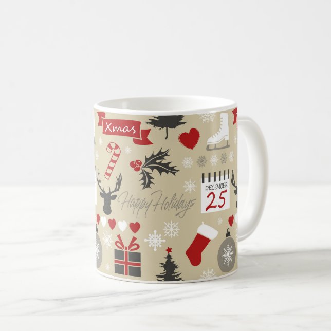 Caneca De Café Férias Felizes (Frente Esquerda)