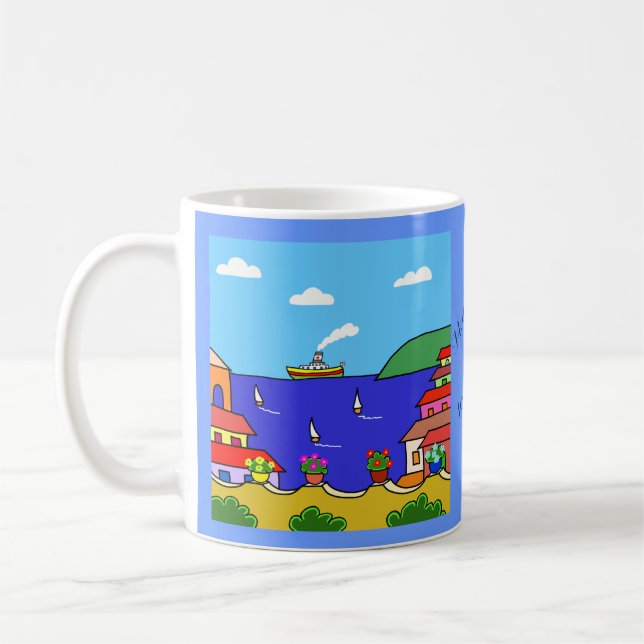 Caneca De Café Férias Mediterrâneas (Esquerda)